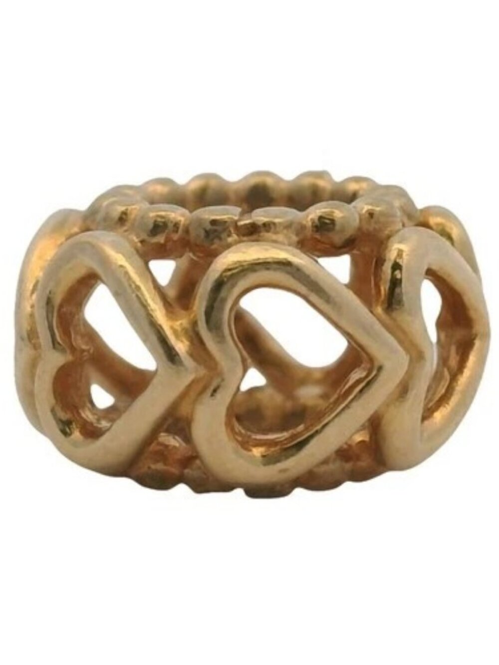 Pandora Solid 14kt Yellow Gold Lucky In Love Hearts Openwork Spacer Charm